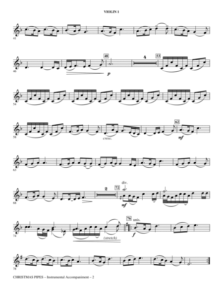 Christmas Pipes - Violin 1