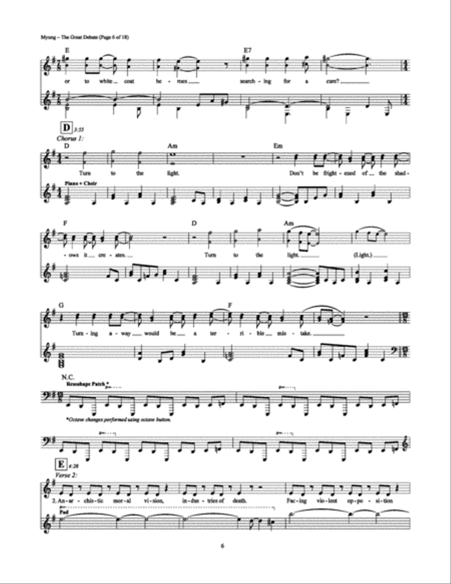 The Great Debate The Great Debate Piano, Vocal, Guitar scores gallery preview page 6