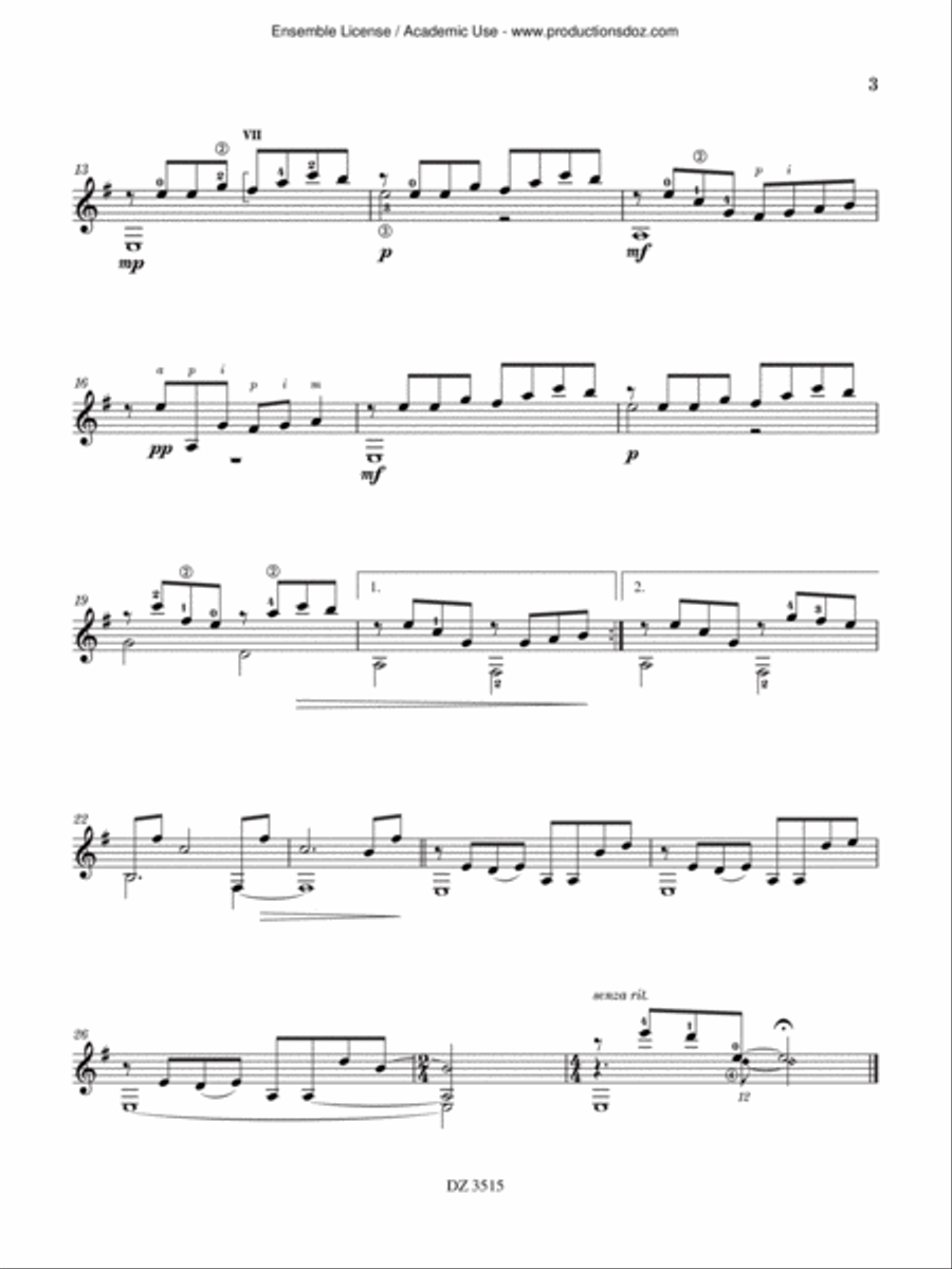 Nuances and Imagination Nuances and Imagination Classical Guitar scores gallery preview page 3
