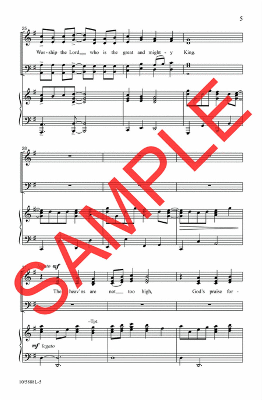 Let All the World Praise Him Choir scores gallery preview page 5