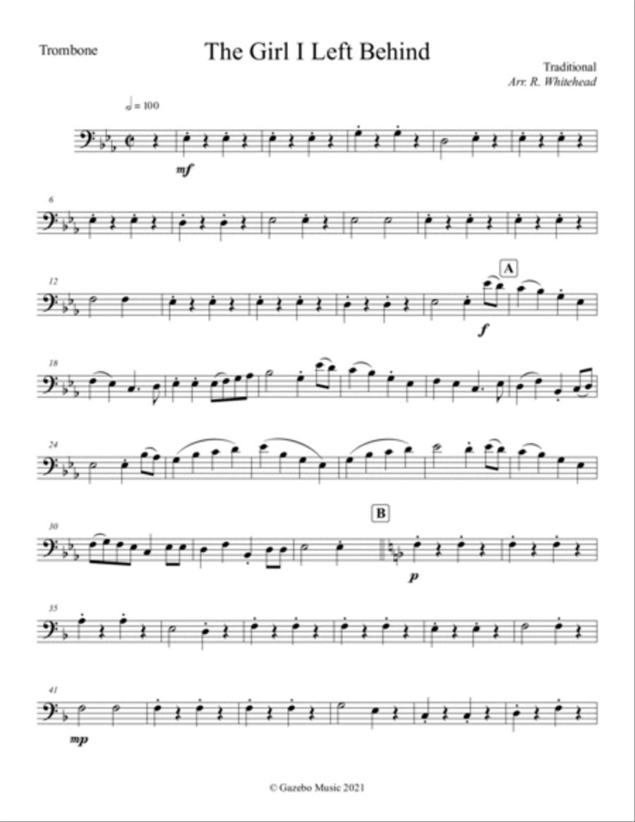 The Girl I left Behind Brass Ensemble scores gallery preview page 3