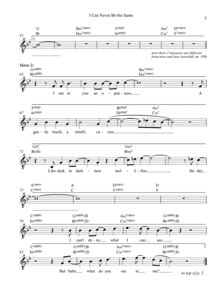 I Can Never Be the Same [Lead Sheet]