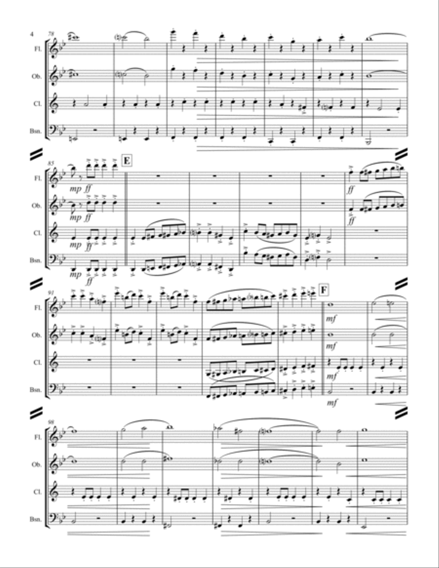 March – Entry of the Gladiators (for Woodwind Quartet) Woodwind Quartet scores gallery preview page 5