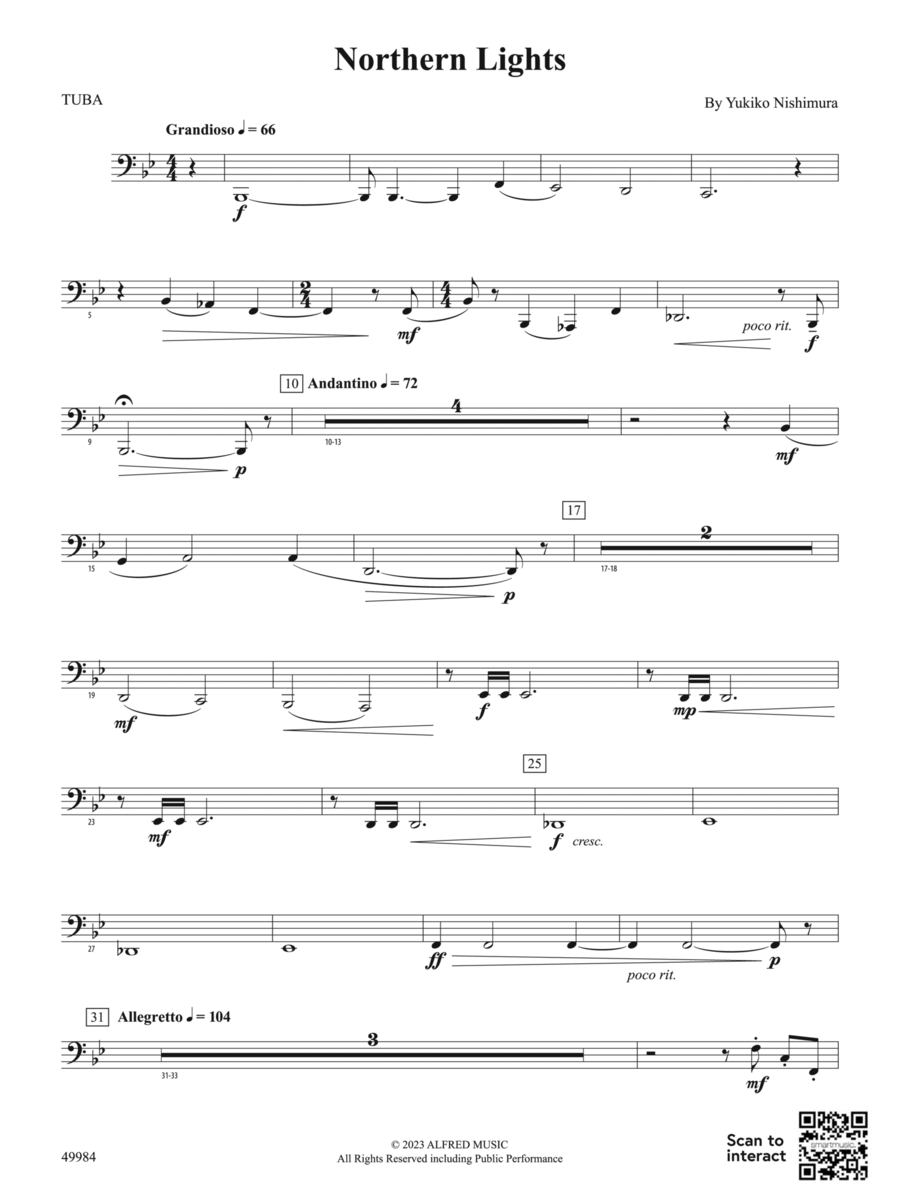 Northern Lights: Tuba Northern Lights: Tuba Concert Band scores gallery preview page 1