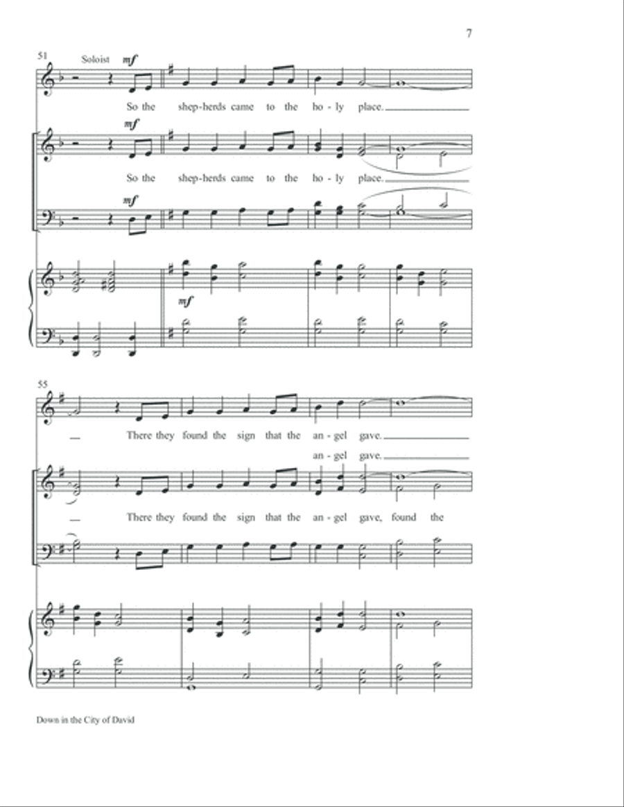 Down in the City of David 4-Part scores gallery preview page 8