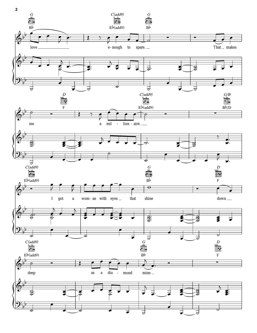Millionaire Millionaire Piano, Vocal, Guitar scores gallery preview page 2