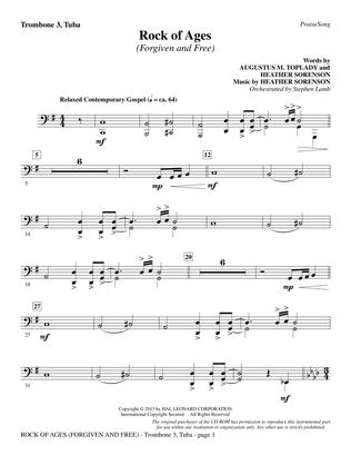 Book cover for Rock of Ages (Forgiven and Free) - Trombone 3/Tuba