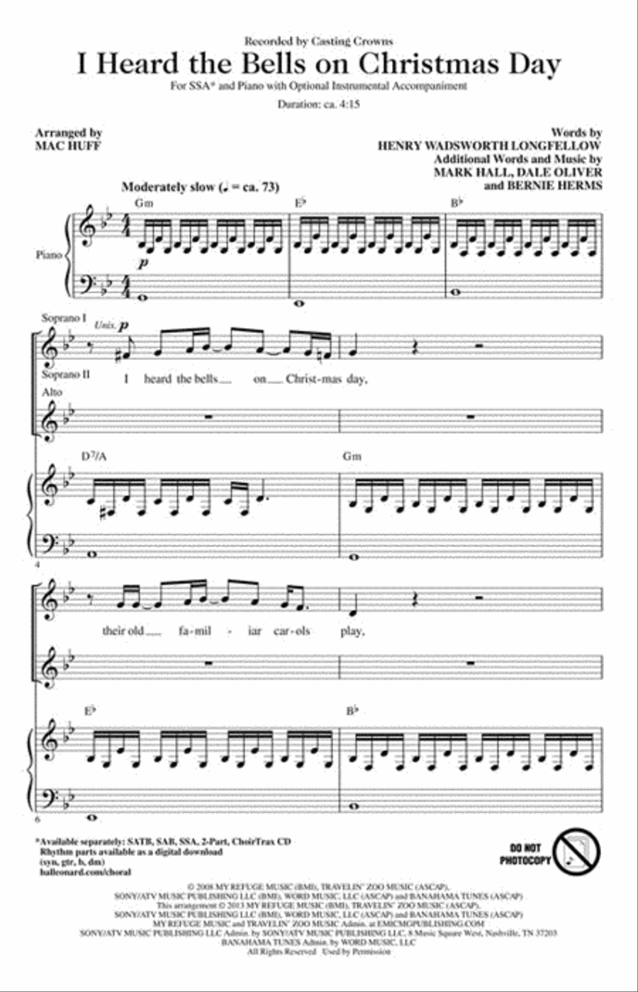 I Heard the Bells on Christmas Day SSA scores gallery preview page 2