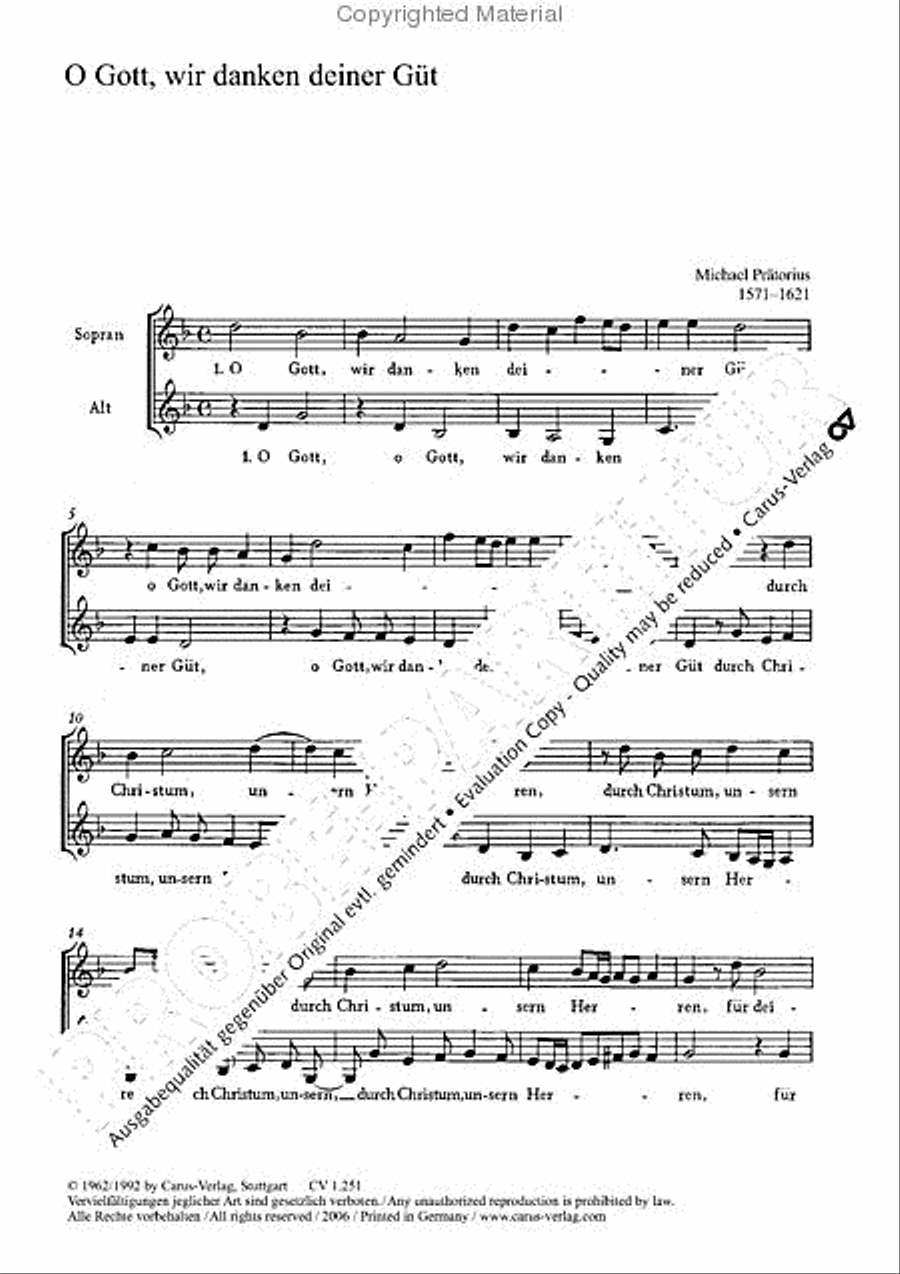 O Gott, wir danken deiner Gut 3-Part scores gallery preview page 2