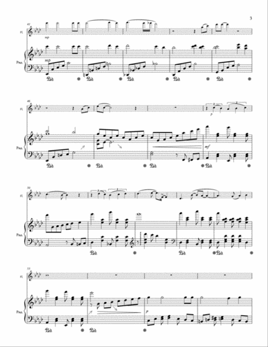 Tema y variaciones sobre una canción de Albarrán Flute Solo scores gallery preview page 3