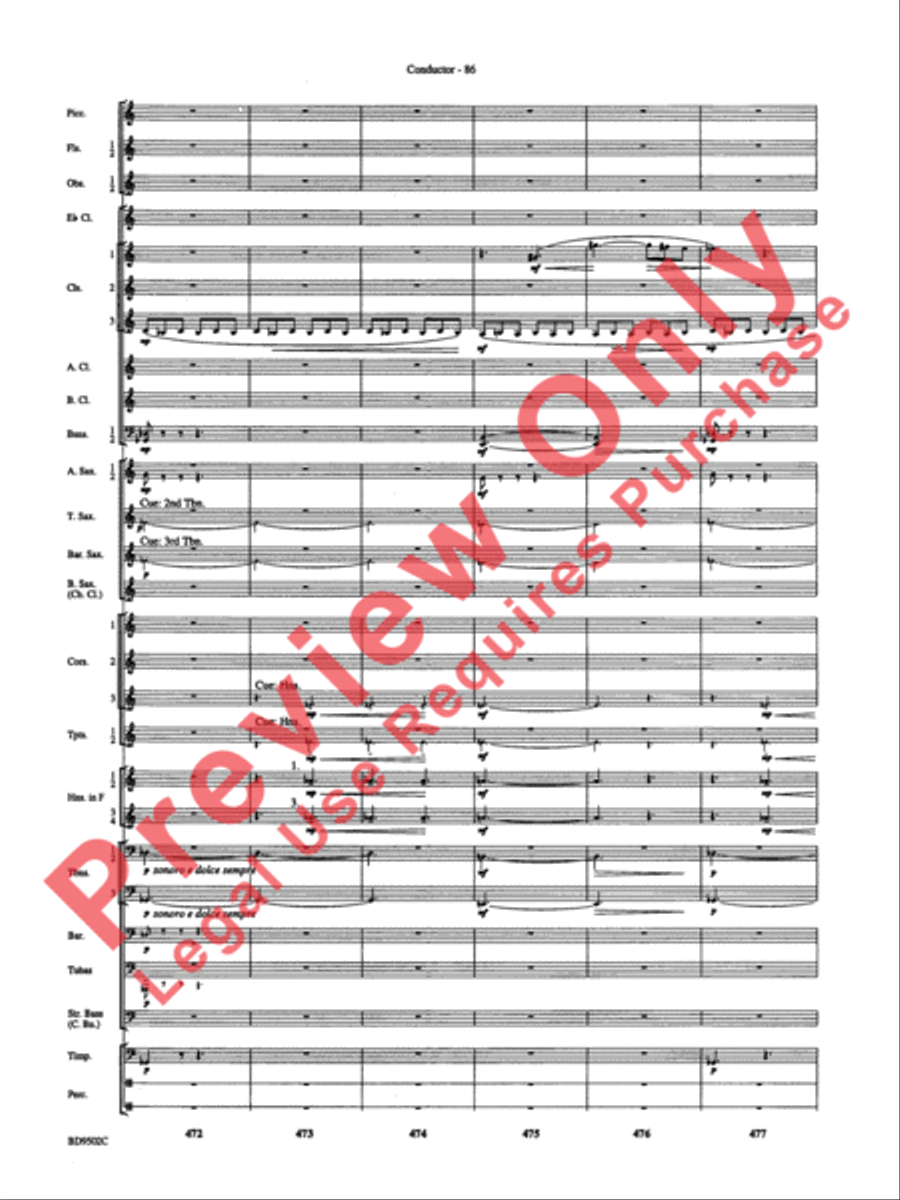 Symphony No. 3 for Band Concert Band scores gallery preview page 89