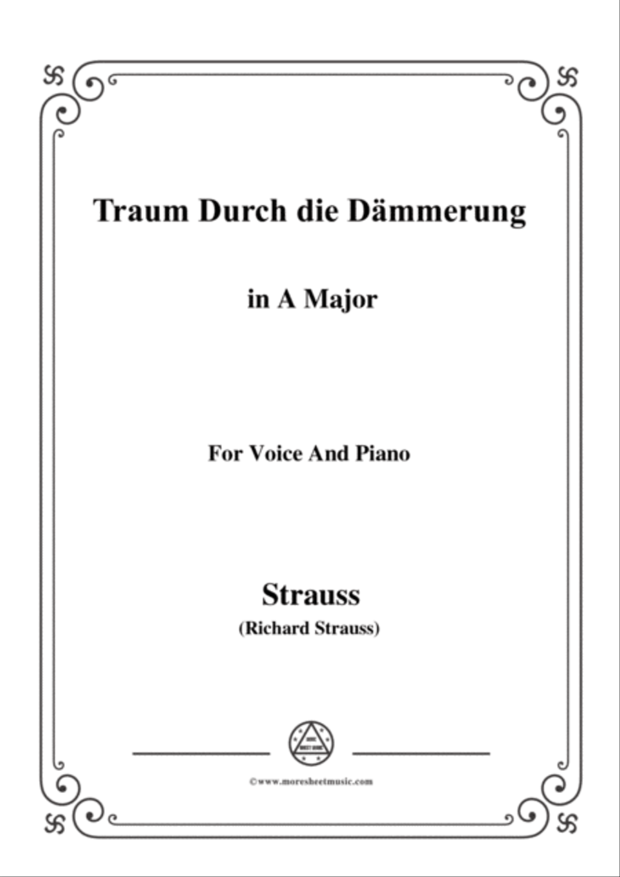 Richard Strauss-Traum Durch die Dämmerung in A Major,for Voice and Piano Voice Solo scores gallery preview page 1