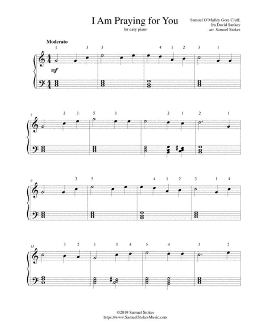 I am Praying for You - for easy piano Easy Piano scores gallery preview page 1