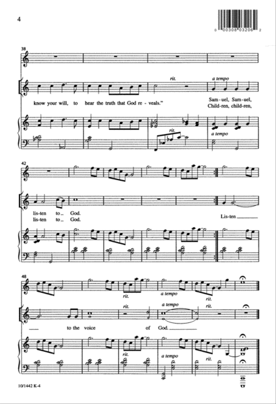 Listen to God Unison Choir scores gallery preview page 4