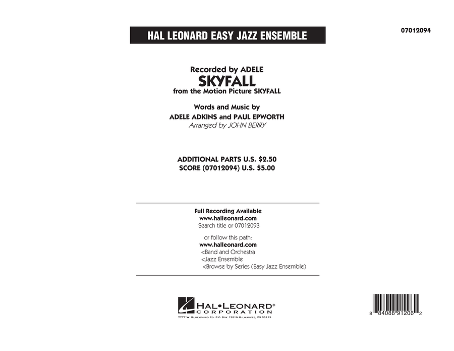 Skyfall - Conductor Score (Full Score) Jazz Ensemble scores gallery preview page 1