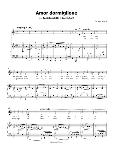 Amor dormiglione, by B. Strozzi, in F Major