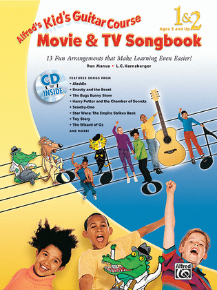 Book cover for Alfred's Kid's Guitar Course Movie and TV Songbook 1 & 2