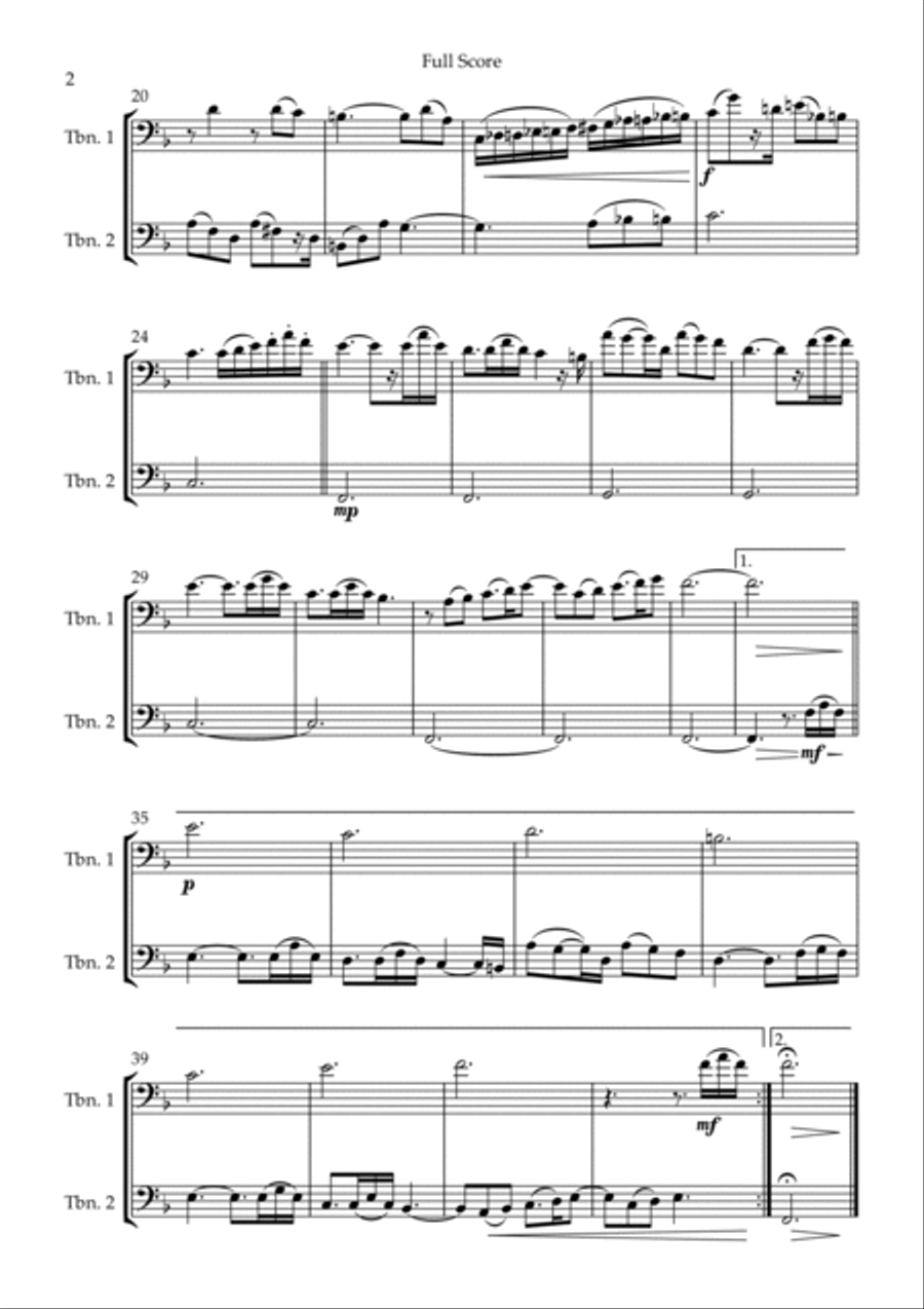 Married Life Trombone Duet scores gallery preview page 2