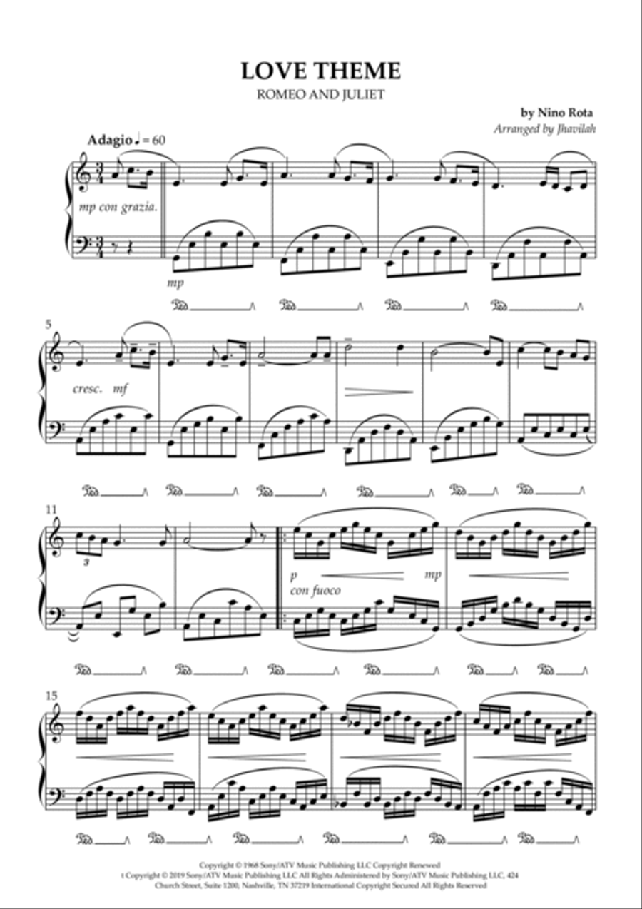 Romeo And Juliet (love Theme) Piano Solo scores gallery preview page 2