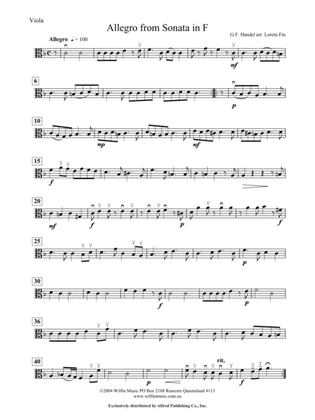 Allegro from Sonata in F: Viola