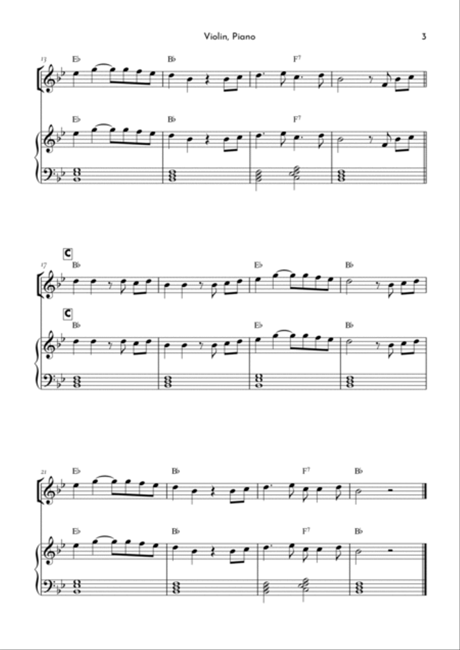 You Are My Sunshine Violin Solo scores gallery preview page 3