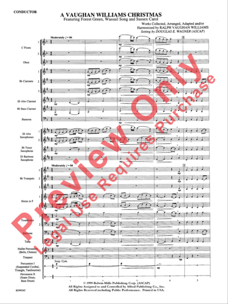 A Vaughan Williams Christmas Concert Band scores gallery preview page 3