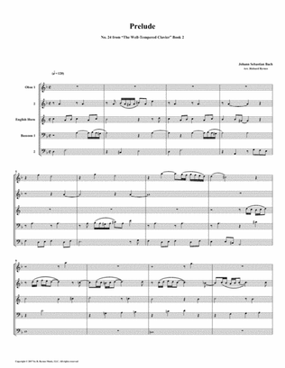 Prelude 24 from Well-Tempered Clavier, Book 2 (Double Reed Quintet)