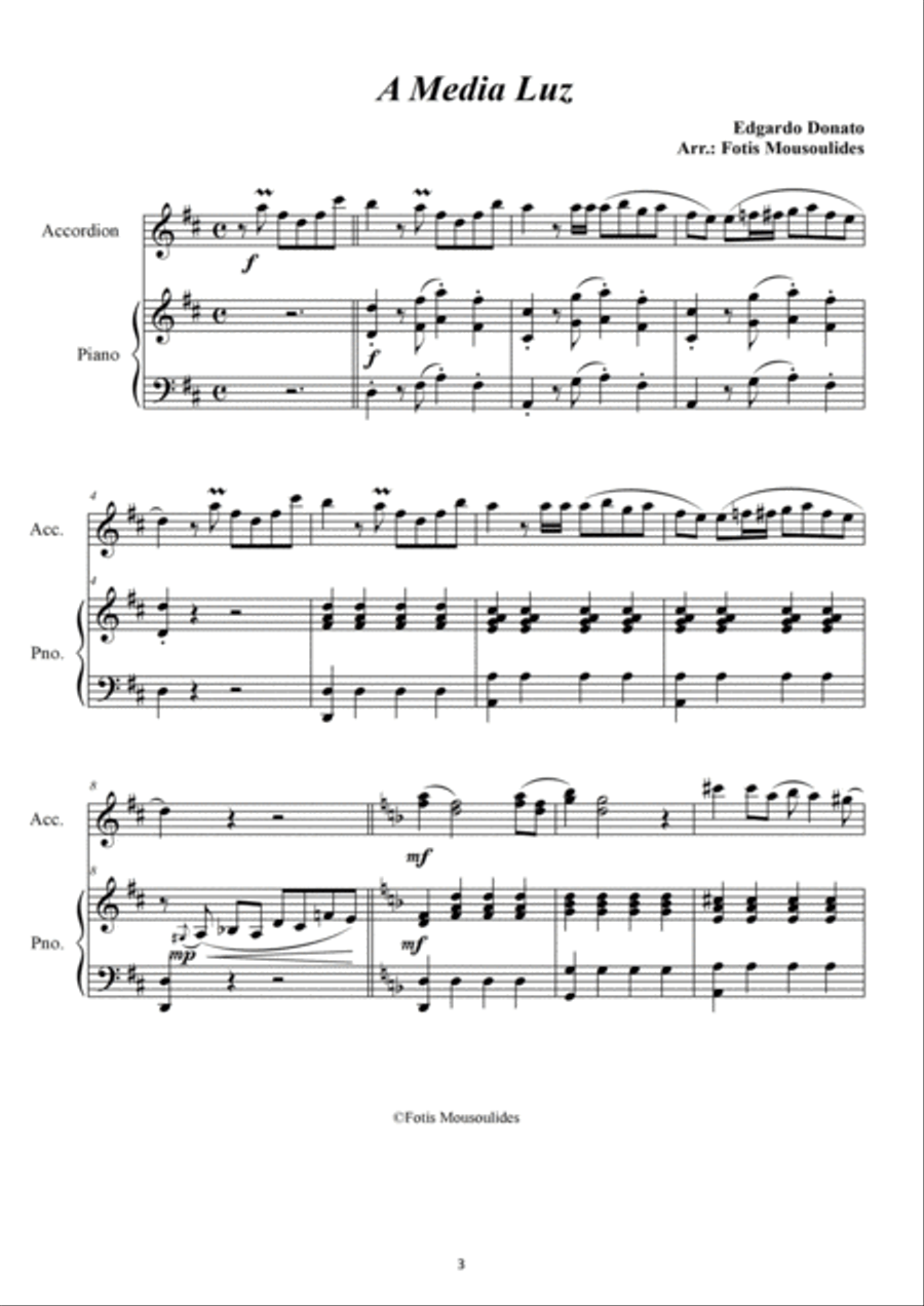 A Media Luz for accordion and piano Piano scores gallery preview page 3