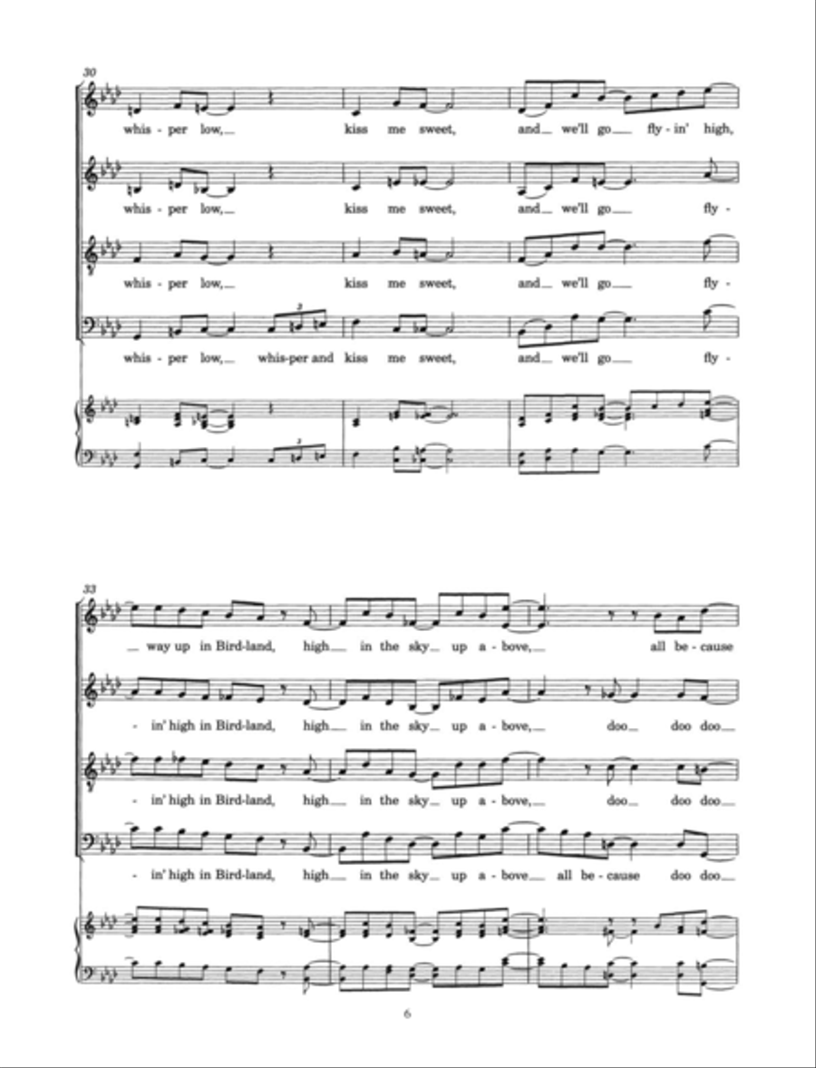 Lullaby Of Birdland (arr. Alexander L'Estrange) Choir scores gallery preview page 6