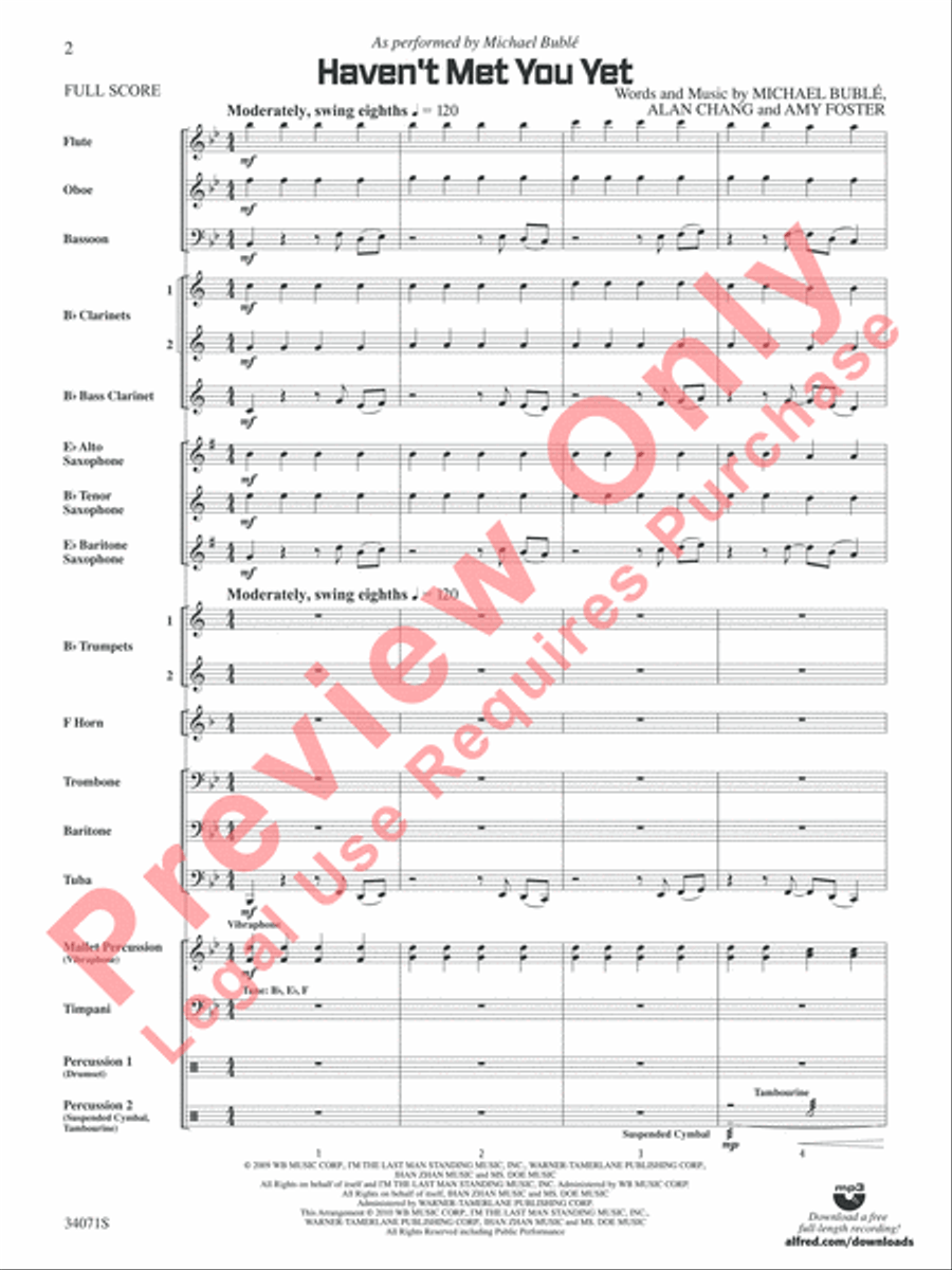 Haven't Met You Yet Concert Band scores gallery preview page 3