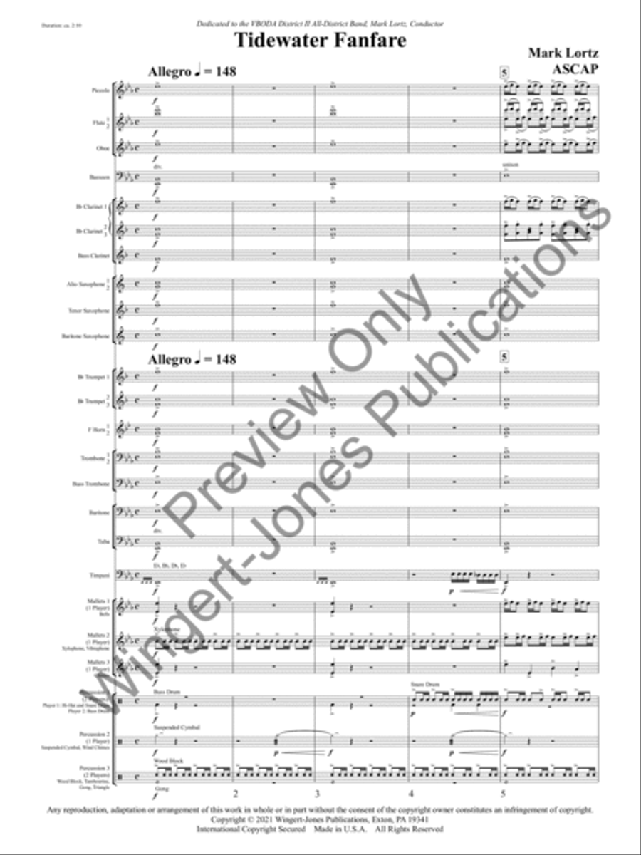 Tidewater Fanfre (Score) Tidewater Fanfre (Score) Concert Band scores gallery preview page 4