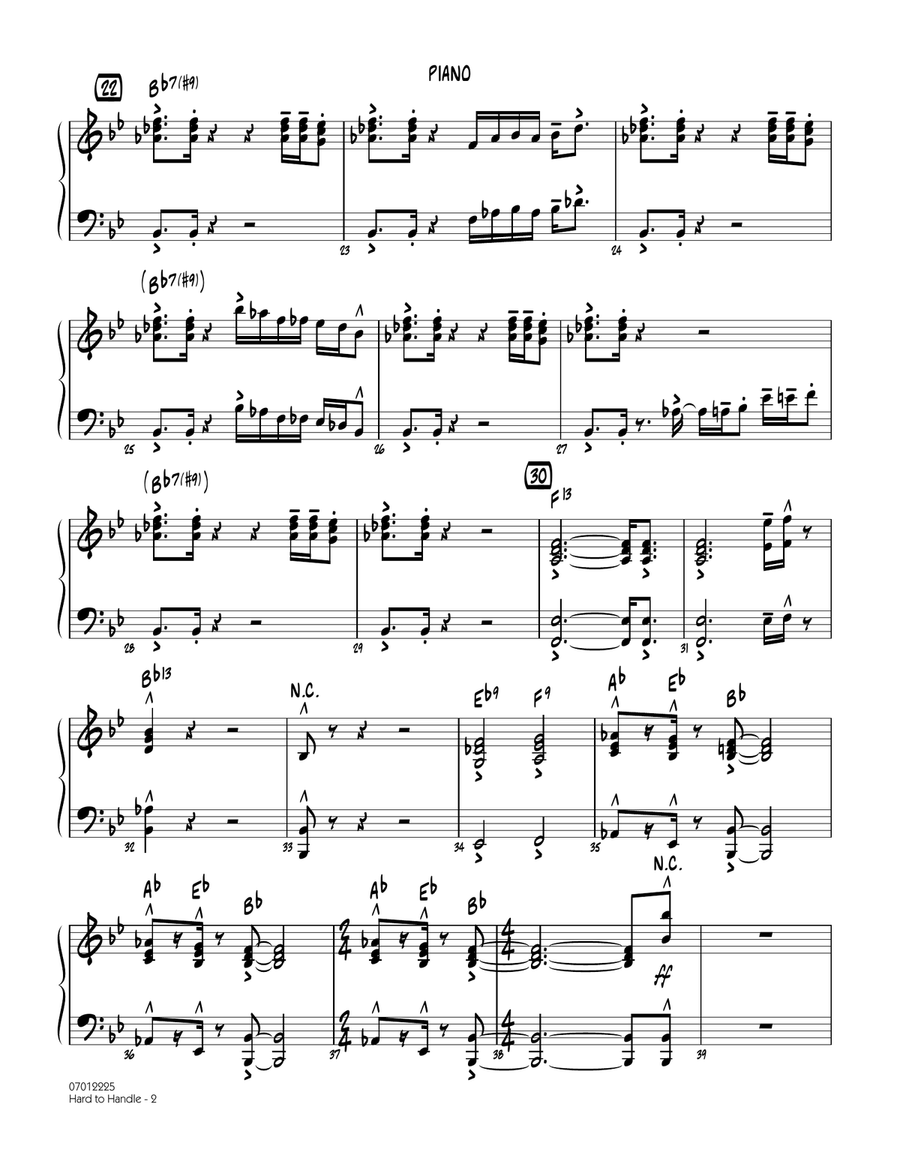 Hard to Handle - Piano Jazz Ensemble scores gallery preview page 2