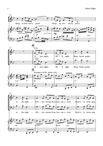 Silent Night SATB Choir and Piano Key of Bb image number null