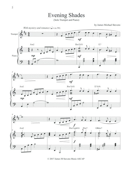 Evening Shades - Solo Trumpet & Piano