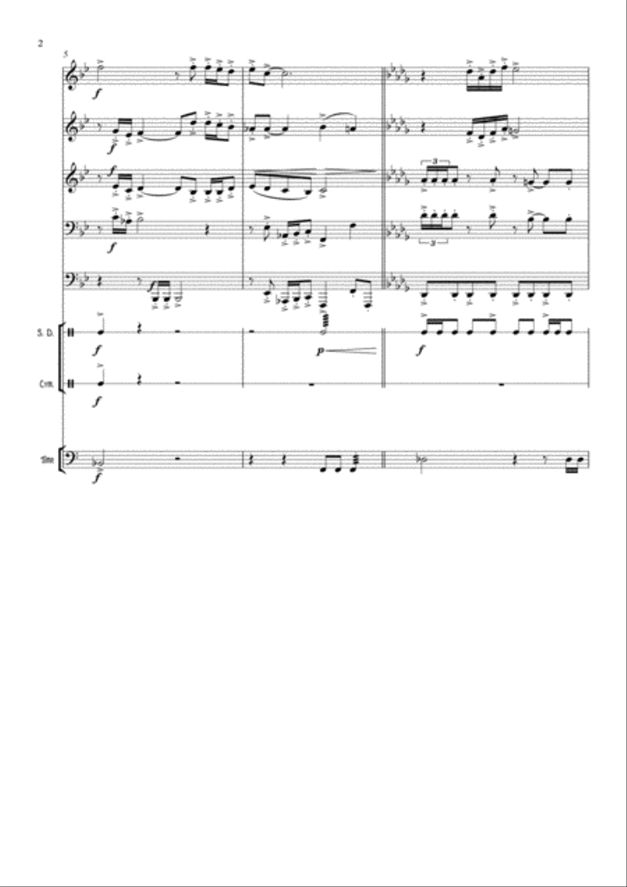 Fanfare - Hollywood Style, for brass quintet Brass Quintet scores gallery preview page 2