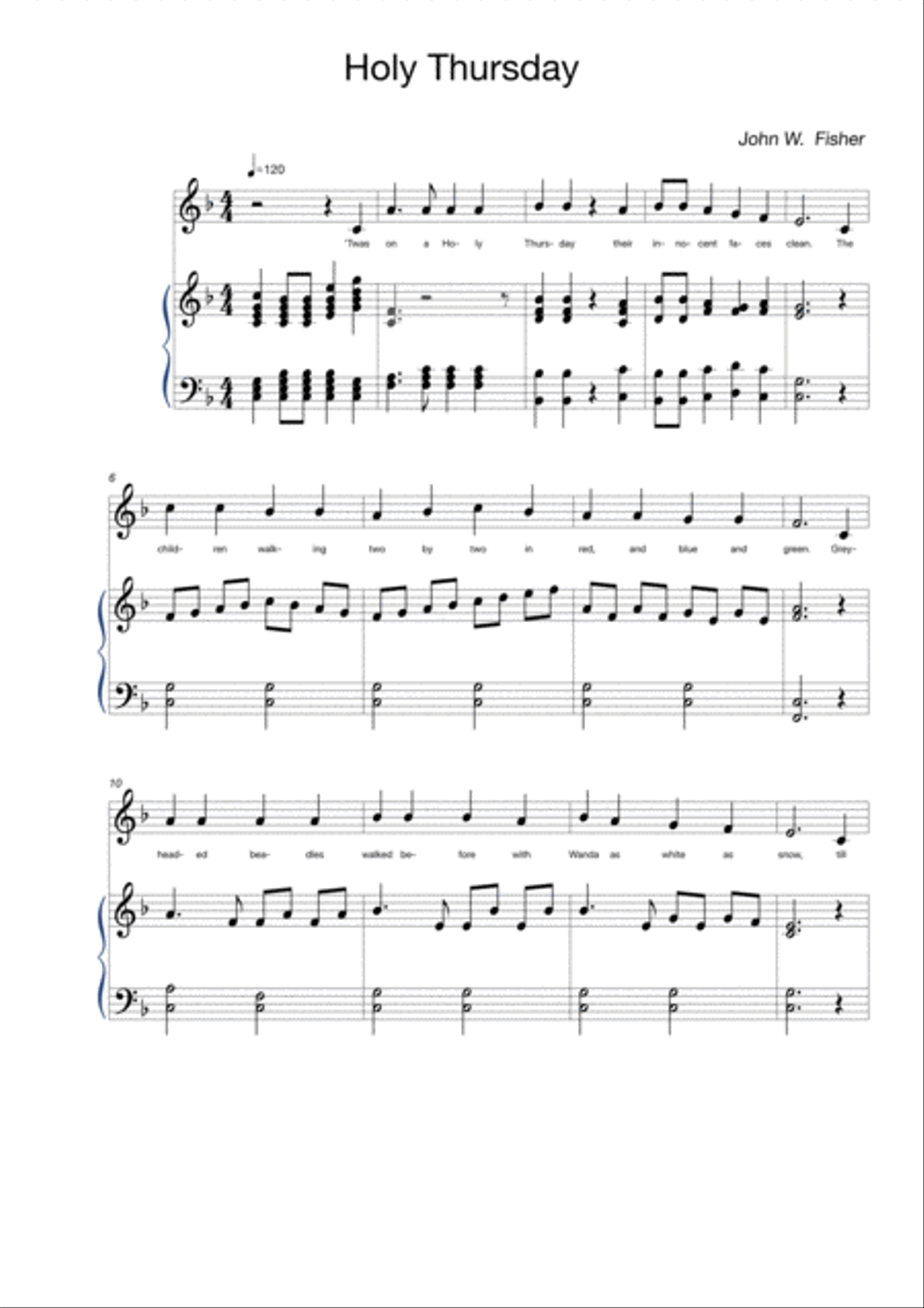 Holy Thursday Small Ensemble scores gallery preview page 1