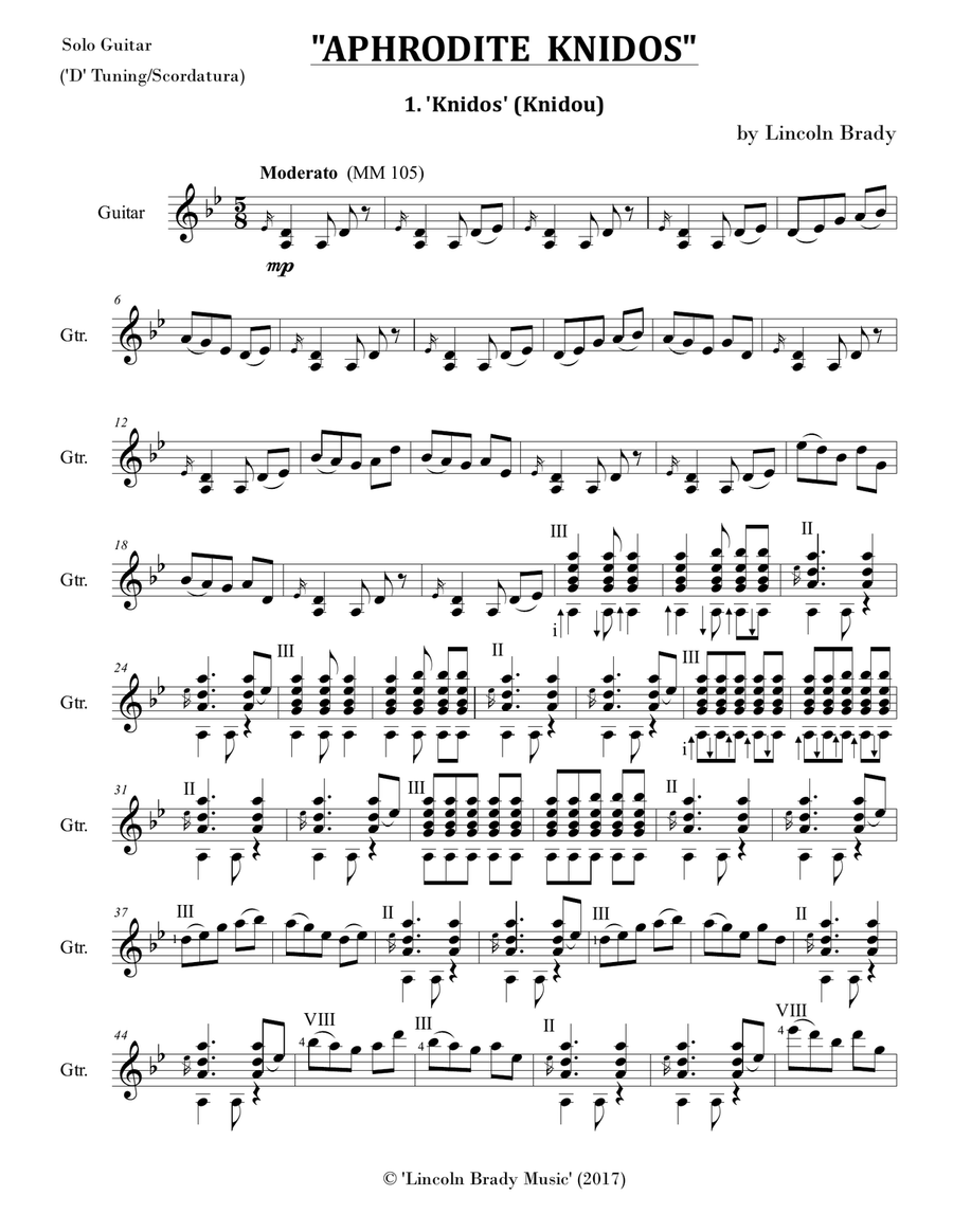 APHRODITE KNIDOS SUITE - Solo Guitar Acoustic Guitar scores gallery preview page 3
