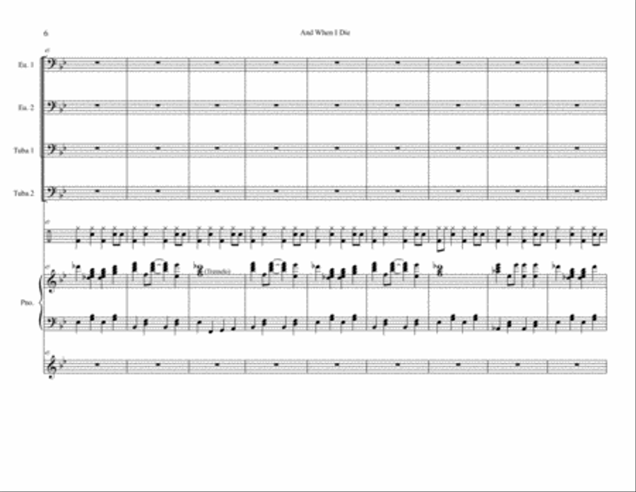 And When I Die Brass Ensemble scores gallery preview page 6