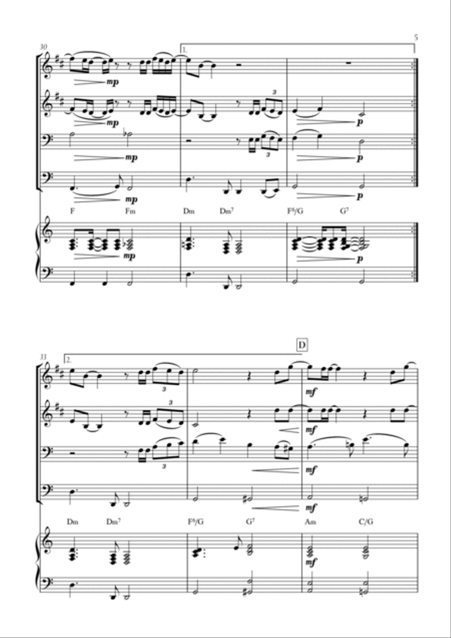 When We Were Young Brass Quartet scores gallery preview page 5