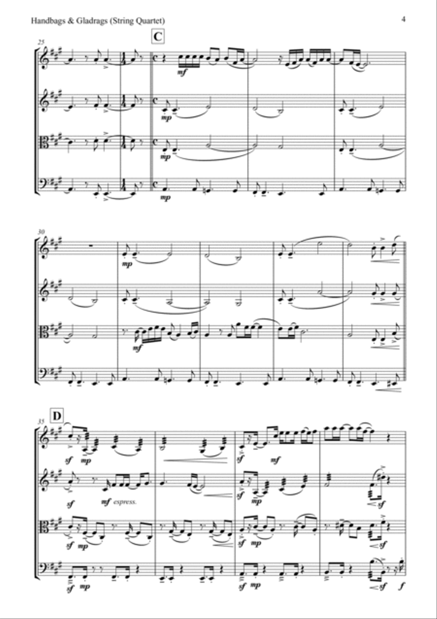 Handbags And Gladrags String Quartet scores gallery preview page 5