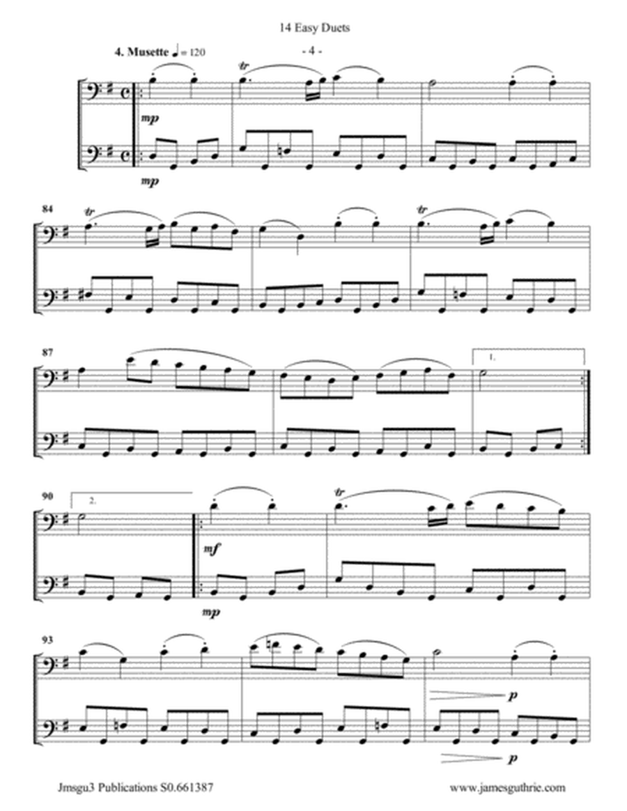 Bach: 14 Easy Duets for Euphonium Duo image number null