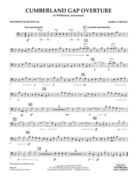 Cumberland Gap Overture (A Wilderness Adventure) - Trombone/Baritone B.C.