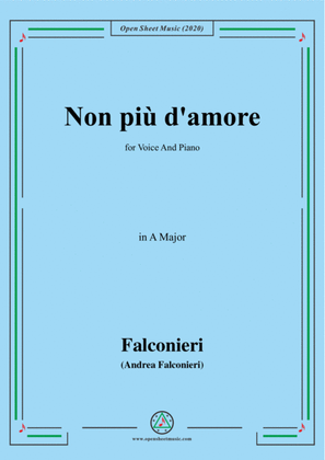 Book cover for Falconieri-Non più d'amore,in A Major,for Voice and Piano