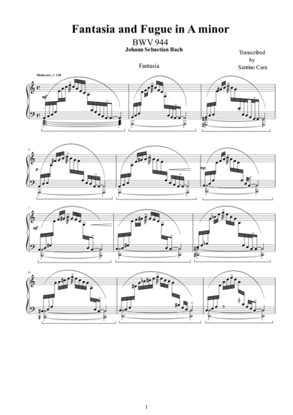 Fantasia and Fugue in A minor BWV 944 image number null