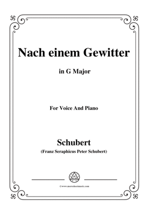 Schubert-Nach einem Gewitter in G Major,for voice and piano