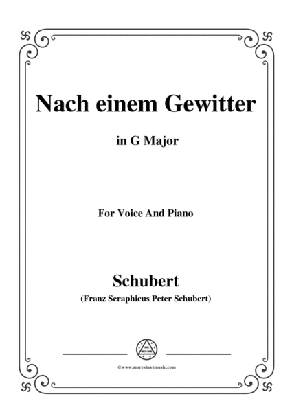 Schubert-Nach einem Gewitter in G Major,for voice and piano image number null