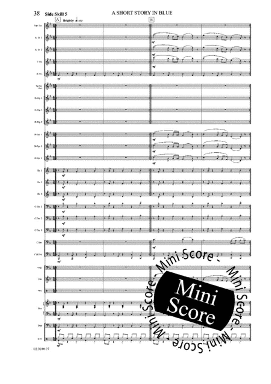 A Short Story in Blue Fanfare Band scores gallery preview page 44