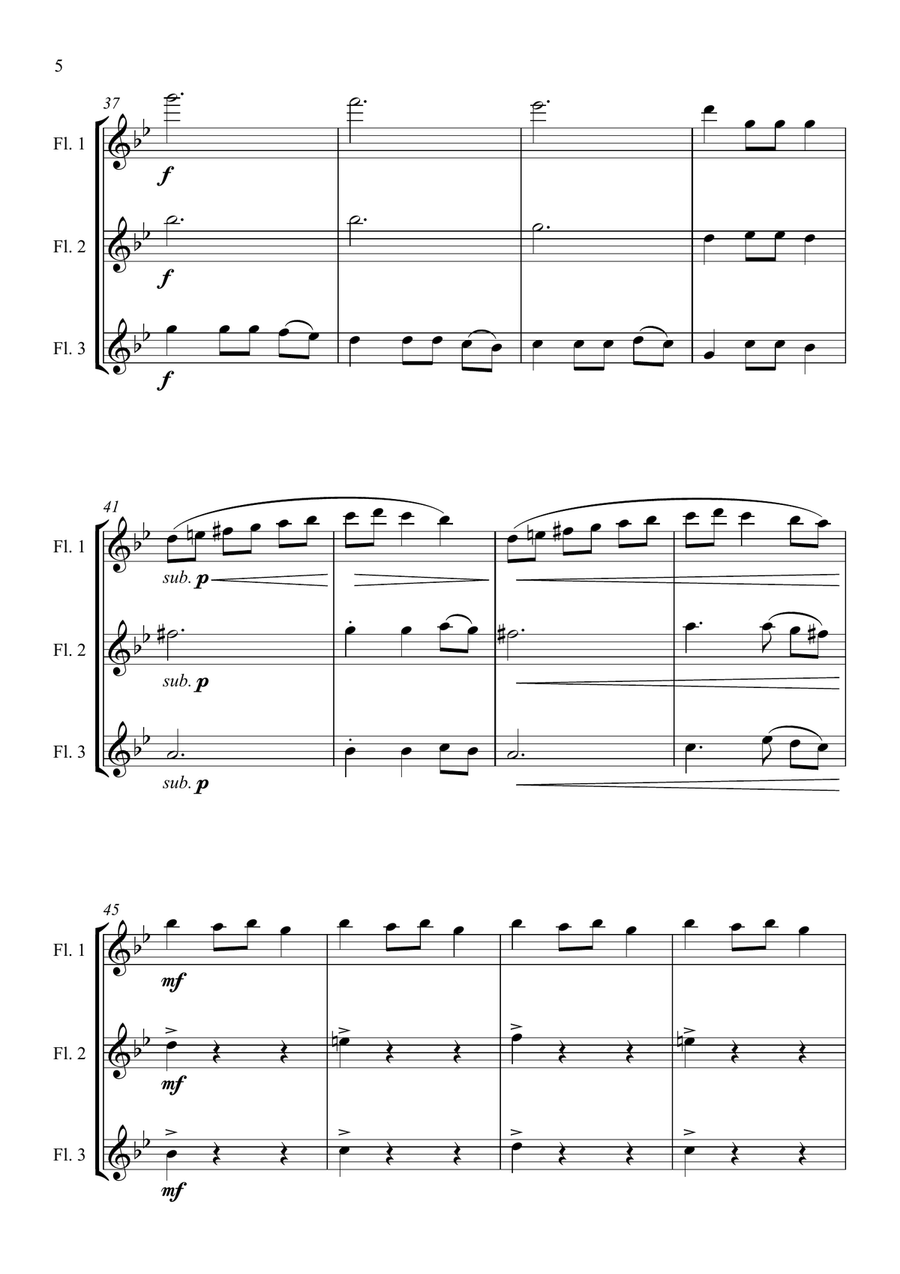 Carol of the Bells (Ukrainian Bell Carol) - Flute Trio Flute Trio scores gallery preview page 6