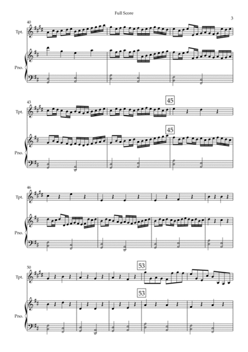 Canon in D Major (Johann Pachelbel) for Trumpet in Bb Solo and Piano Accompaniment image number null
