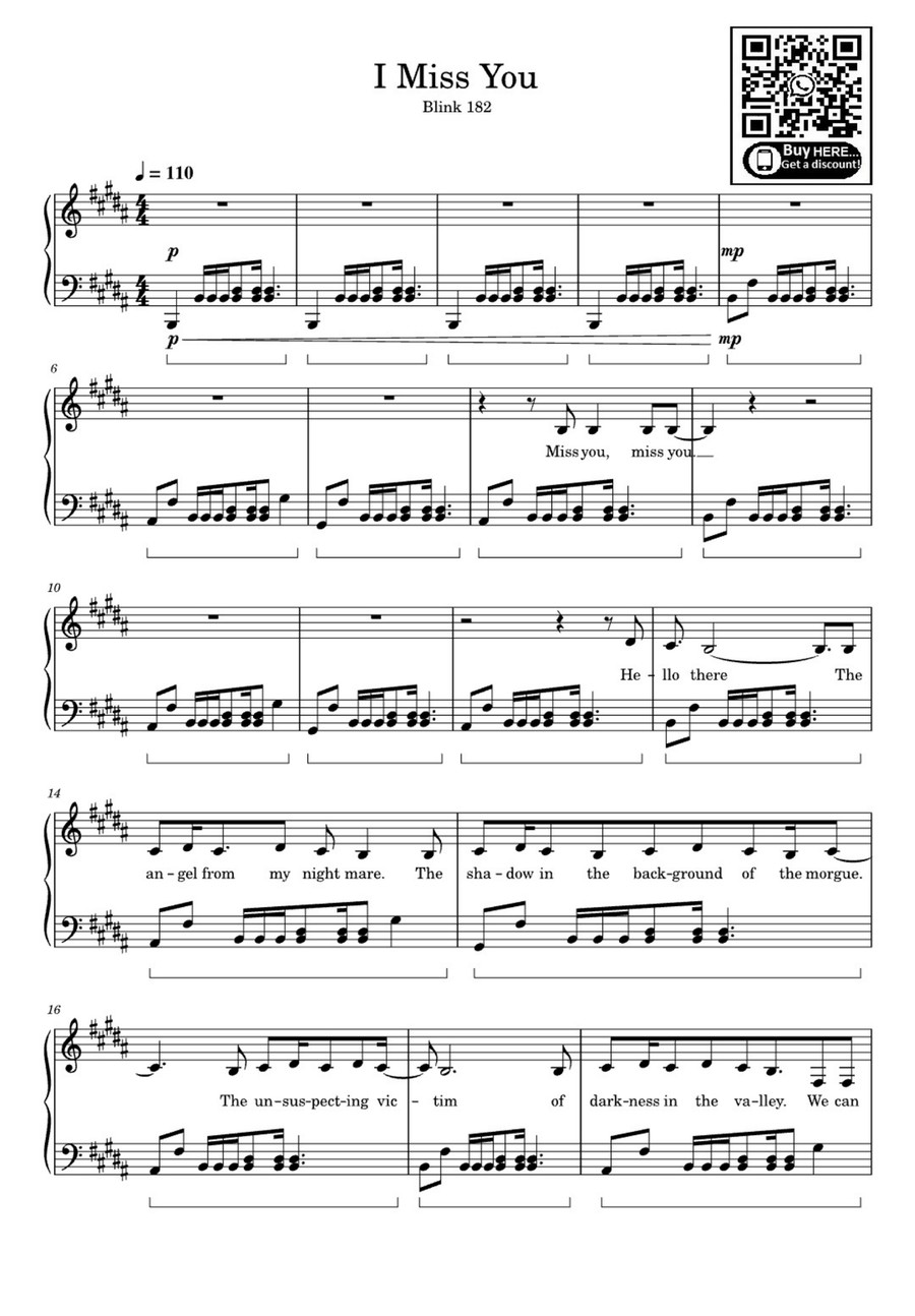 I Miss You Easy Piano scores gallery preview page 1